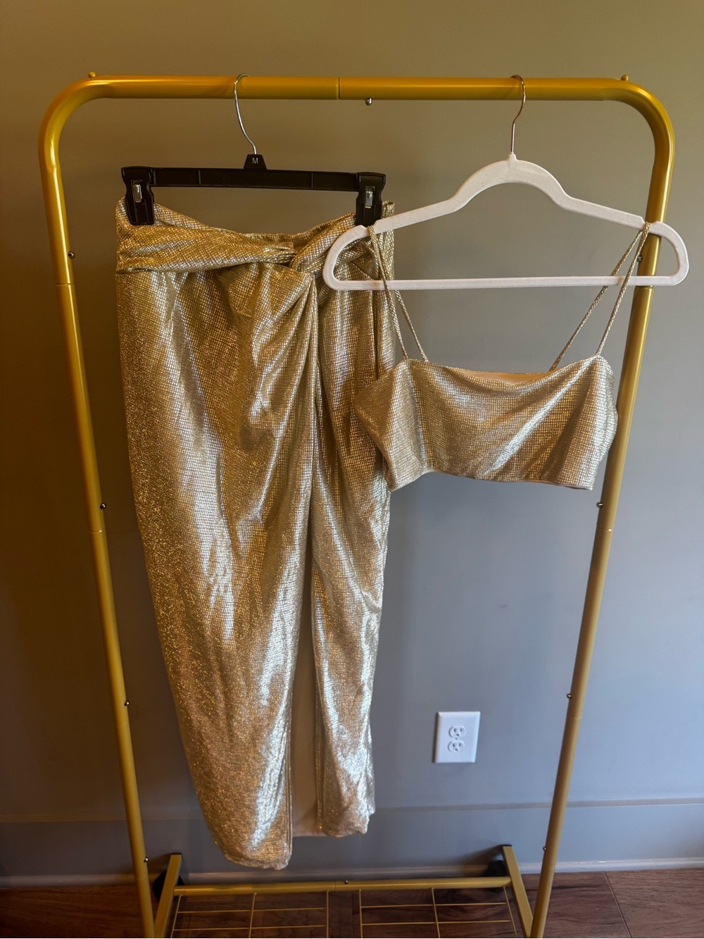 12th Tribe Metallic Gold Top with skirt set